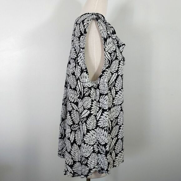 Terra & Sky Ruffle Tank Top Shirt Womens Plus Size 2X Sleeveless Flowy V Neck - Picture 5 of 12